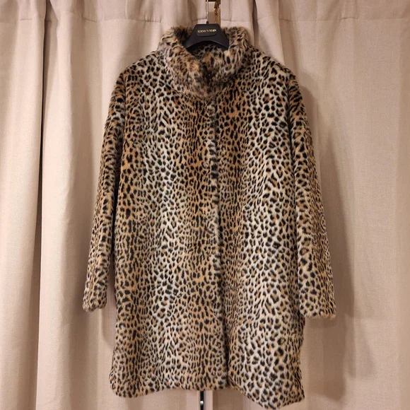 Zara Leopard Print Teddy Jacket - Picture 1 of 3